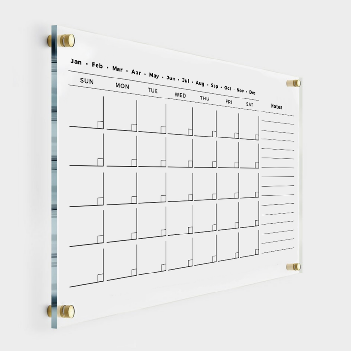 Monthly Wall Calendar with Custom Side Header