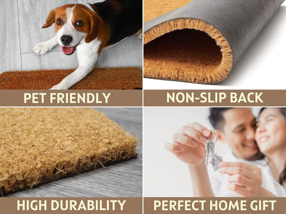 Welcome Customized Doormat features: pet friendly, non-slip back, high durability, a perfect home gift