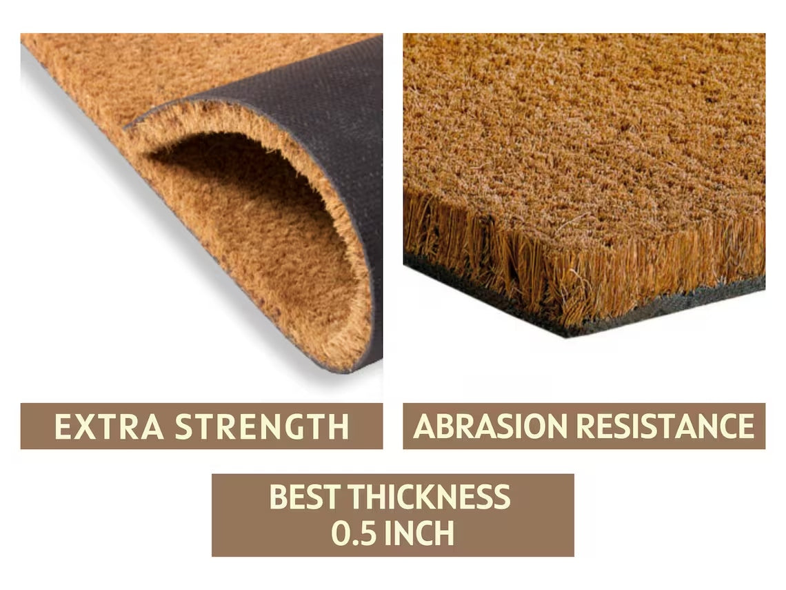 Welcome Customized Doormat close-ups: extra strength, abrasion resistance, 0.5 inch best thickness