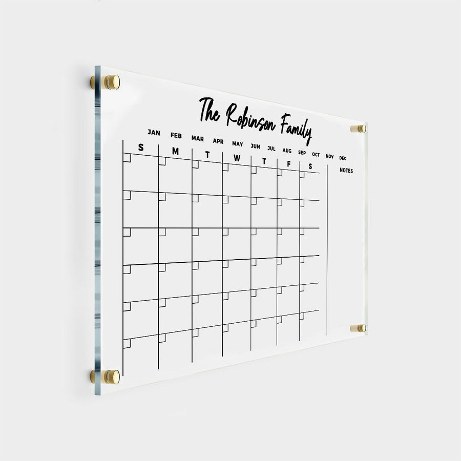 Custom Monthly Notes Calendar